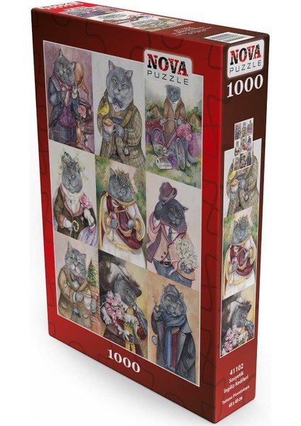 Nova Puzzle Puzzle 1000 Parça Sosyetik İngiliz Kedileri - Tatiana Plovetskaya