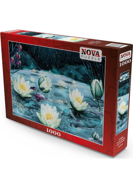 Puzzle 1000 Parça Yıldızlı Gecede Lotus Çiçekleri