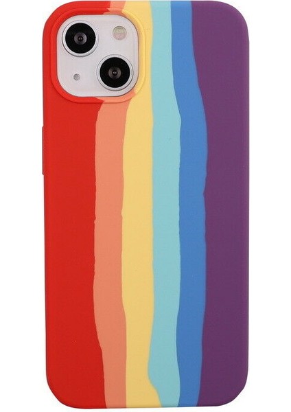 Bilişim Akademi Apple Apple iPhone 13 Kılıf Rainbow Liquid Lansman Silikon Kılıf