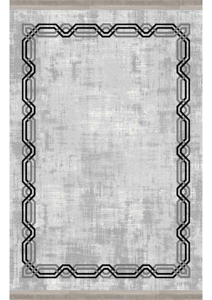 Homier Collection Kısa Saçaklı, Cotton Serisi Yıkanabilir Kaymaz Taban Antibakteriyel Kilim MD-0061B