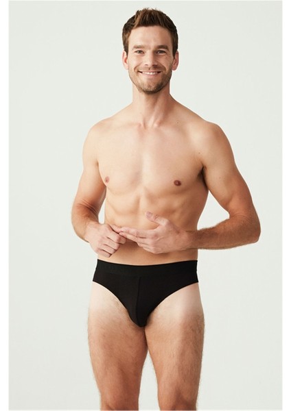 80177 Erkek 3'lü Slip-Siyah