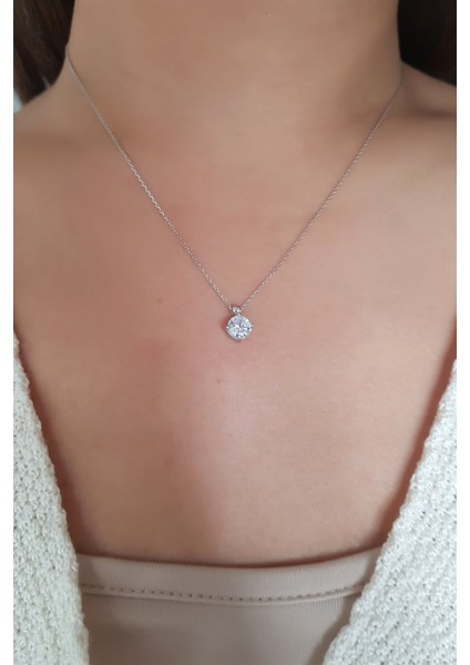 925 Ayar Gümüş Tektaş Kolye fiyatları