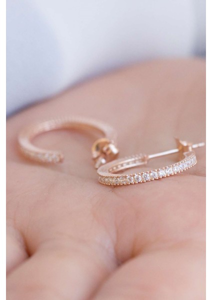 Gümüş Taşlı Büyük Boy Halka Küpe fiyatları