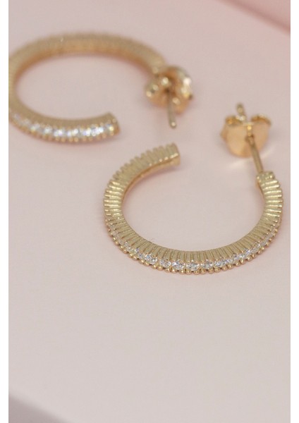 Gümüş Taşlı Büyük Boy Halka Küpe modelleri