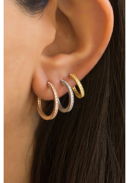 Gümüş Taşlı Büyük Boy Halka Küpe fırsatları