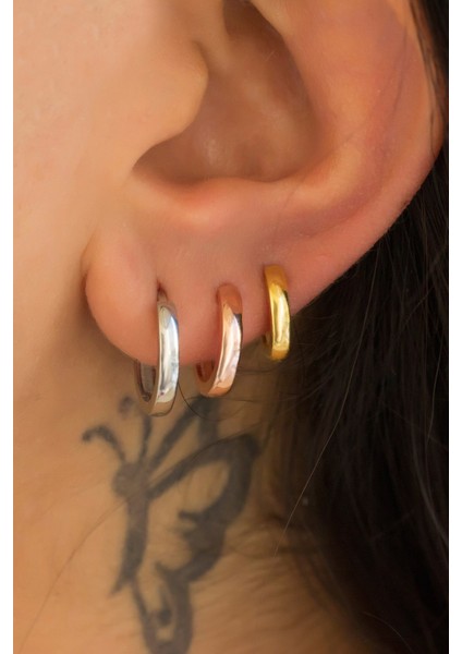 Gümüş Orta Boy Halka Küpe fırsatları