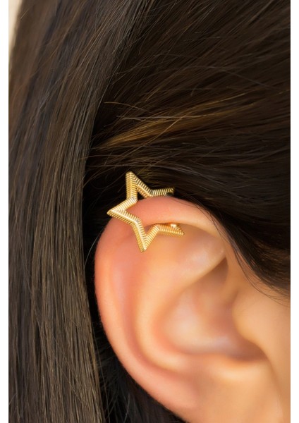 Gümüş Yıldız Kıkırdak Küpe