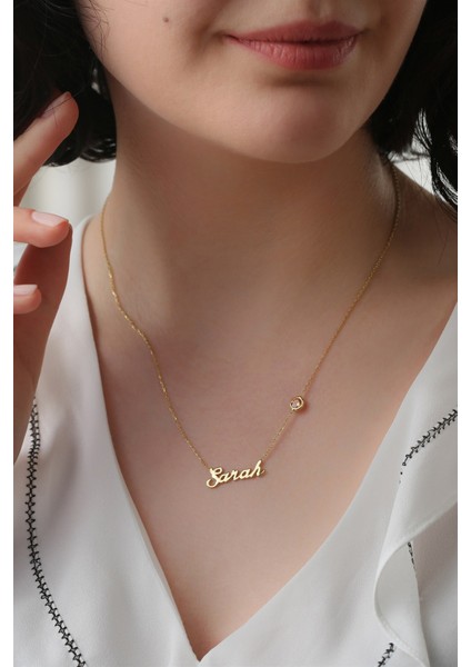 Gümüş Taşlı Isim Kolye modelleri