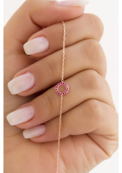 Gümüş Pembe Taşlı Bileklik fiyatları