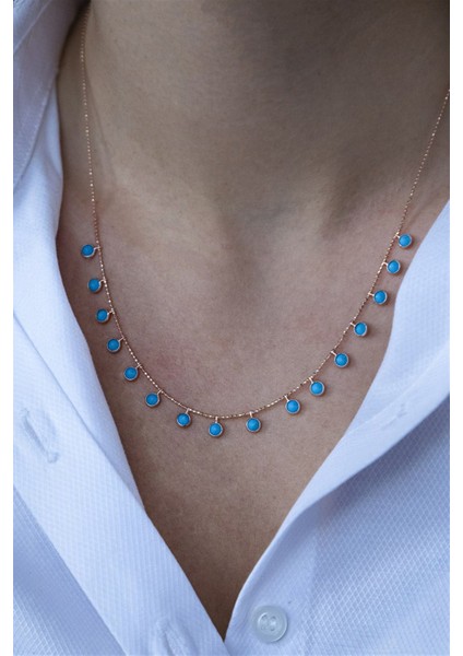 Gümüş Firuze Taşlı Kolye