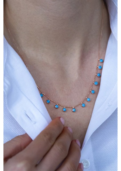 Gümüş Firuze Taşlı Kolye fiyatları