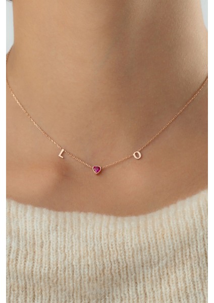 Gümüş Kalp Taşlı Harf Kolye fiyatları