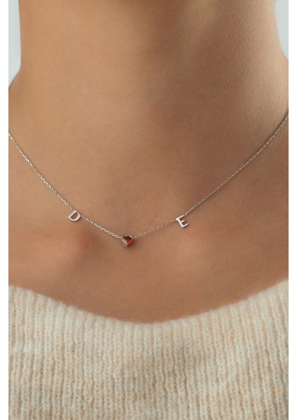 Gümüş Kalp Taşlı Harf Kolye fiyatları