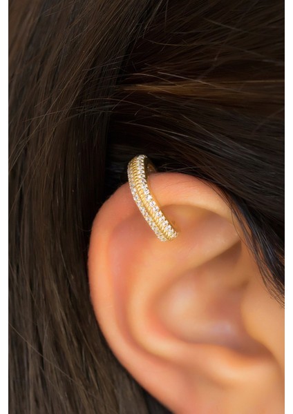 Gümüş Kare Kıkırdak Küpe