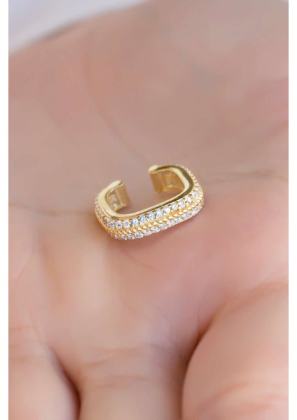 Gümüş Kare Kıkırdak Küpe modelleri