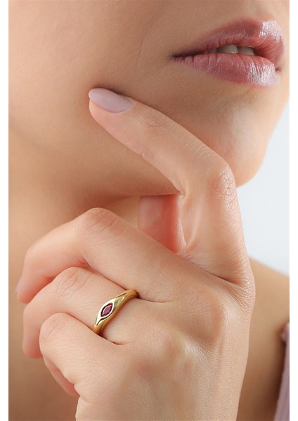 Gümüş Pembe Mekik Taşlı Tasarım Yüzük modelleri