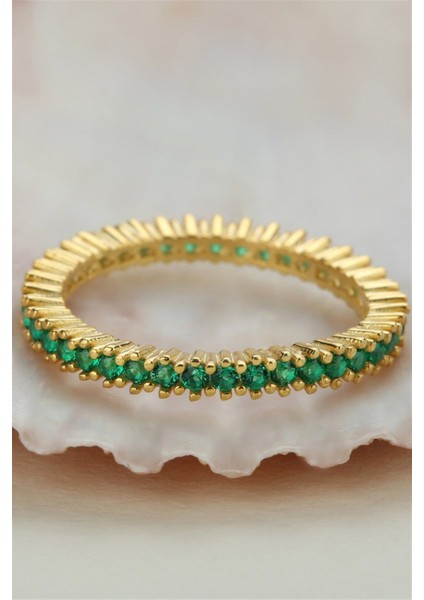 Gümüş Yeşil Taşlı Tamtur Yüzük fiyatları