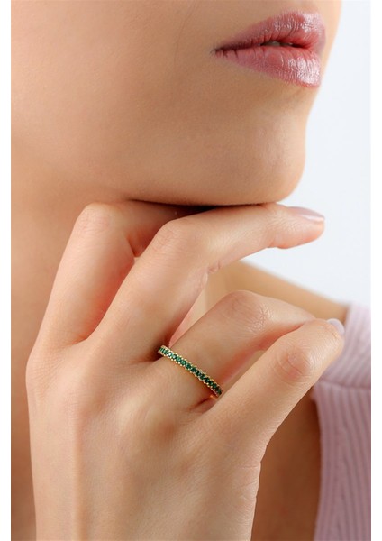 Gümüş Yeşil Taşlı Tamtur Yüzük modelleri