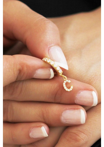 Gümüş Harf Küpe modelleri