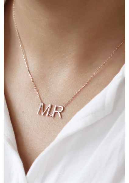 Gümüş Kalpli Harf Kolye