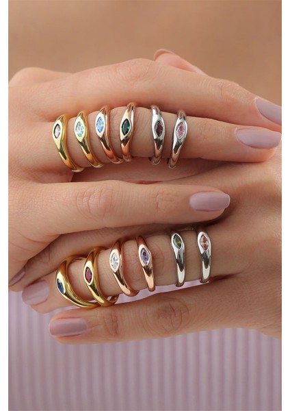 Gümüş Mor Mekik Taşlı Tasarım Yüzük fırsatları