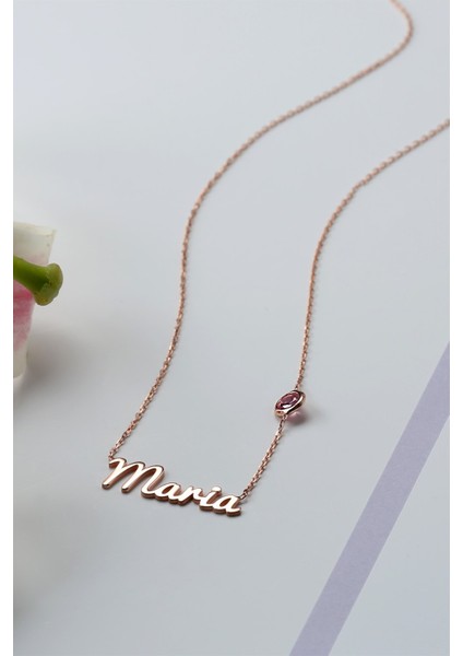 Gümüş Taşlı Isim Kolye fiyatları