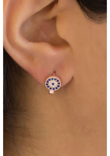 Gümüş Nazar Boncuklu Küpe