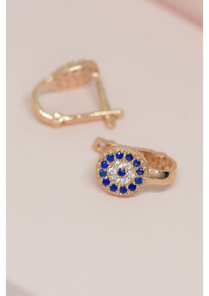 Gümüş Nazar Boncuklu Küpe modelleri