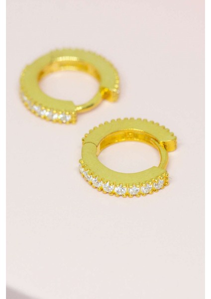 Gümüş Taşlı Küçük Boy Halka Küpe modelleri