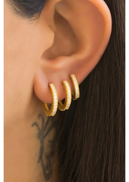 Gümüş Taşlı Küçük Boy Halka Küpe fırsatları