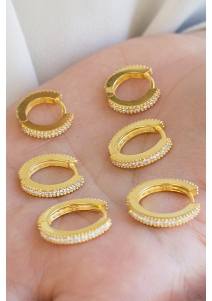 Gümüş Taşlı Küçük Boy Halka Küpe indirimleri