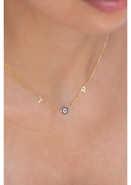 Gümüş Nazarlı Harf Kolye fiyatları