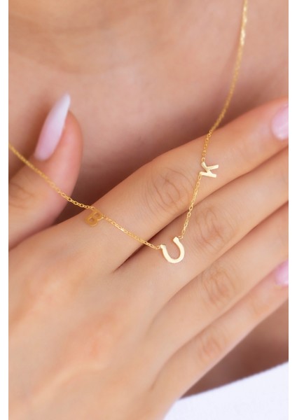 Gümüş Nal Harf Kolye