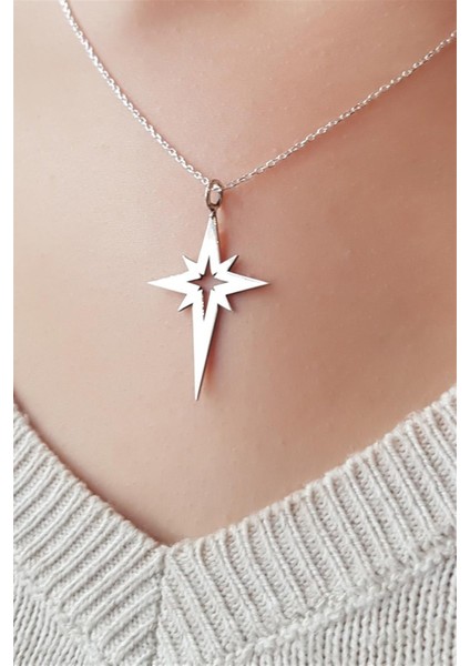 Gümüş Şimal Yıldızı Kolye