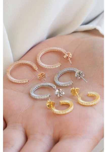 Gümüş Taşlı Halka Küpe indirimleri