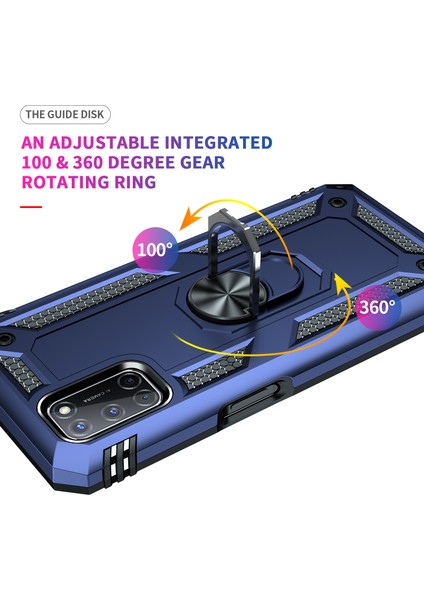 Oppo A52/A72/A92 4g Için Çift Katmanlı Ağır Askeri Sınıf Darbeye Halkalı Standlı Kılıf Mavi (Yurt Dışından) fırsatları