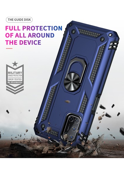 Oppo A52/A72/A92 4g Için Çift Katmanlı Ağır Askeri Sınıf Darbeye Halkalı Standlı Kılıf Mavi (Yurt Dışından) indirimleri