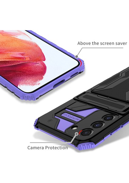 Samsung Galaxy S21 5g Için Kart Yuvası Tutucu Standlı Hibrit Askeri Sınıf Koruma Kılıfı Mor (Yurt Dışından) fırsatları