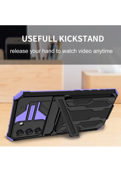 Samsung Galaxy S21 5g Için Kart Yuvası Tutucu Standlı Hibrit Askeri Sınıf Koruma Kılıfı Mor (Yurt Dışından) indirimleri