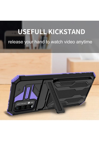 Xiaomi Redmi 9t / Redmi 9 Power Için Kart Yuvası Tutucu Standlı Hibrit Askeri Sınıf Koruma Kılıfı Mor (Yurt Dışından) indirimleri