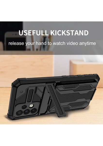 Samsung Galaxy A72 5g / 4g Için Kart Yuvası Tutucu Standlı Hibrit Askeri Sınıf Koruma Kılıfı Siyah (Yurt Dışından) indirimleri