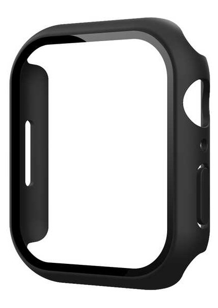 Nezih Case Apple Watch Seri 7/8/9 45MM Uyumlu Kasa ve Ekran Koruyucu Siyah