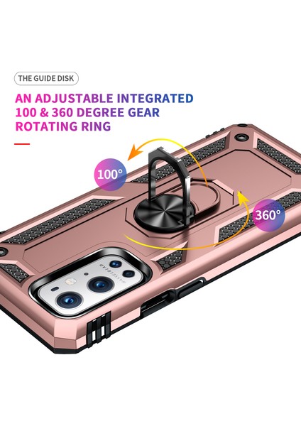 Oneplus 9 Pro Için Çift Katmanlı Ağır Askeri Sınıf Darbeye Halkalı Standlı Kılıf Rose Gold (Yurt Dışından) fırsatları