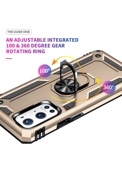 Oneplus 9 Pro Için Çift Katmanlı Ağır Askeri Sınıf Darbeye Halkalı Standlı Kılıf Altın (Yurt Dışından) fırsatları