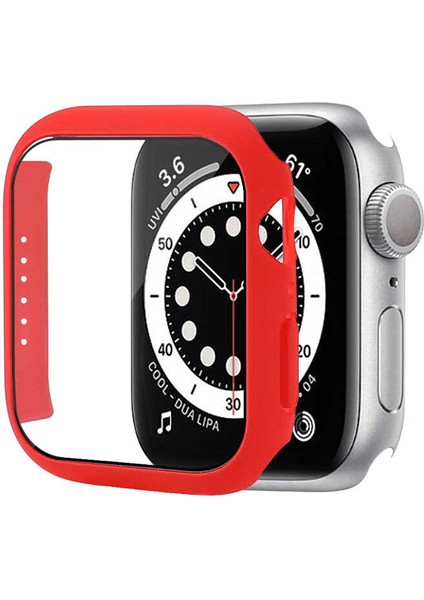 Apple Watch Seri 7/8/9 45MM Uyumlu Kasa ve Ekran Koruyucu Kırmızı