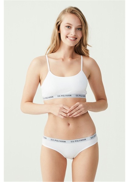 65004 Kadın Beyaz Büstiyer Slip Set