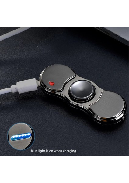 Stres Çarklı Işıklı USB Şarjlı Tesla Çakmak Füme