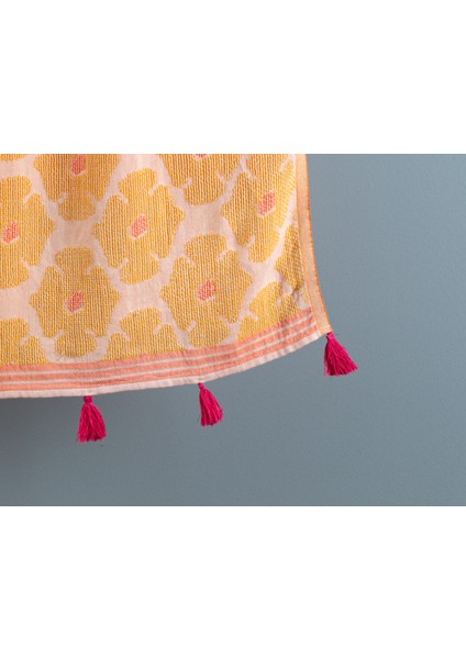 Amelie Jakarlı Peştemal - Sarı / Pembe -90 x 170 cm fırsatları