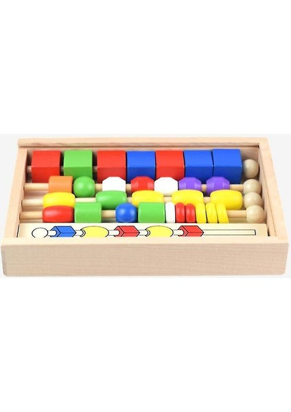 Ahşap Geometrik Renk Eğitici Oyuncak Bloklar (Yurt Dışından)