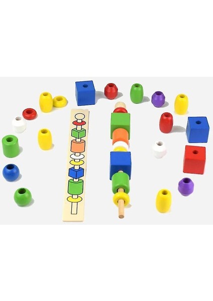 Ahşap Geometrik Renk Eğitici Oyuncak Bloklar (Yurt Dışından) fırsatları